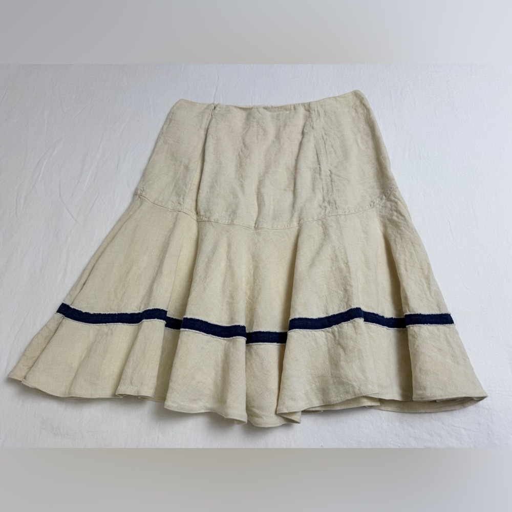 Ralph Lauren Collection Purple Label 100% Linen Skirt Size 8 Classic Preppy